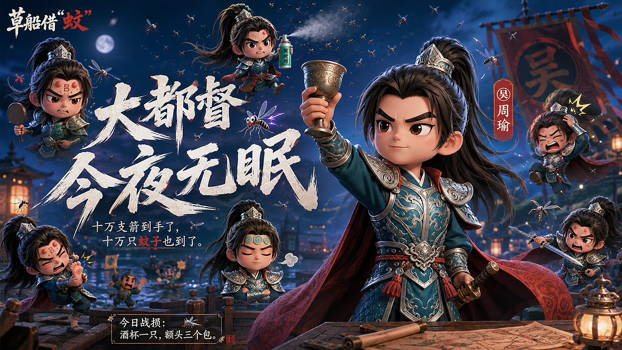草船借“蚊”丨 AIGC传统叙事的幻想化重构(图ZNDEwNTY1NjY4) - AI作品 - 站酷设计师子言sunshine原创素材 - 站酷ZCOOL