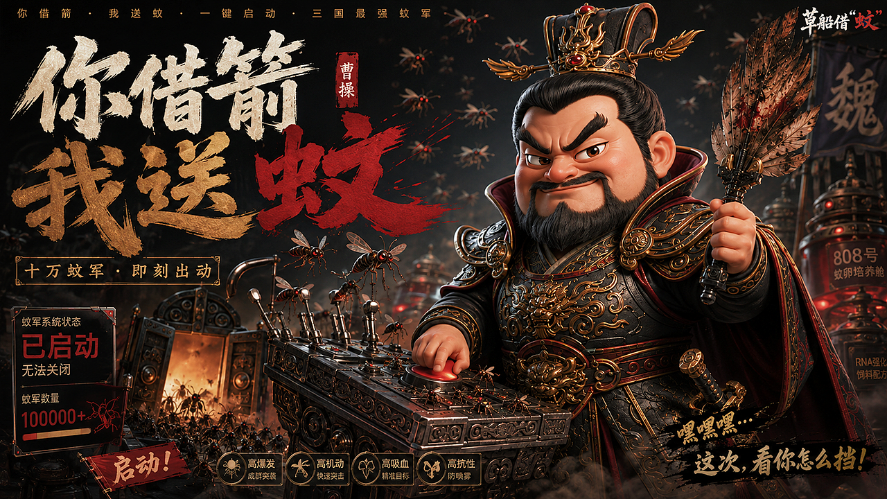 草船借“蚊”丨 AIGC传统叙事的幻想化重构(图ZNDEwNTY1Njc2) - AI作品 - 站酷设计师子言sunshine原创素材 - 站酷ZCOOL