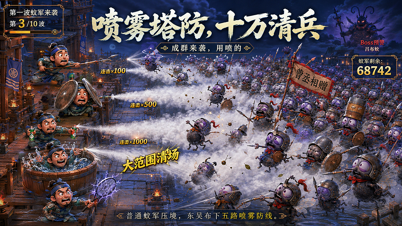 草船借“蚊”丨 AIGC传统叙事的幻想化重构(图ZNDEwNTY1Njg4) - AI作品 - 站酷设计师子言sunshine原创素材 - 站酷ZCOOL