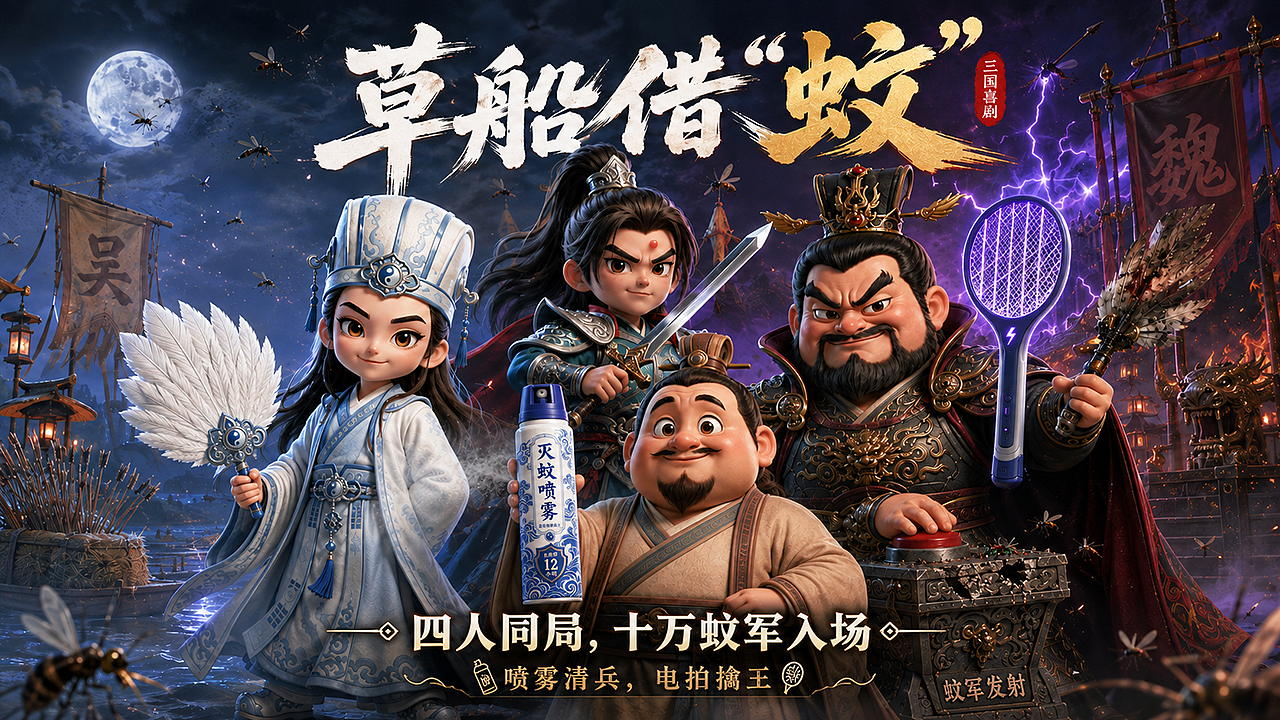 草船借“蚊”丨 AIGC传统叙事的幻想化重构(图ZNDEwNTY2OTMy) - AI作品 - 站酷设计师子言sunshine原创素材 - 站酷ZCOOL