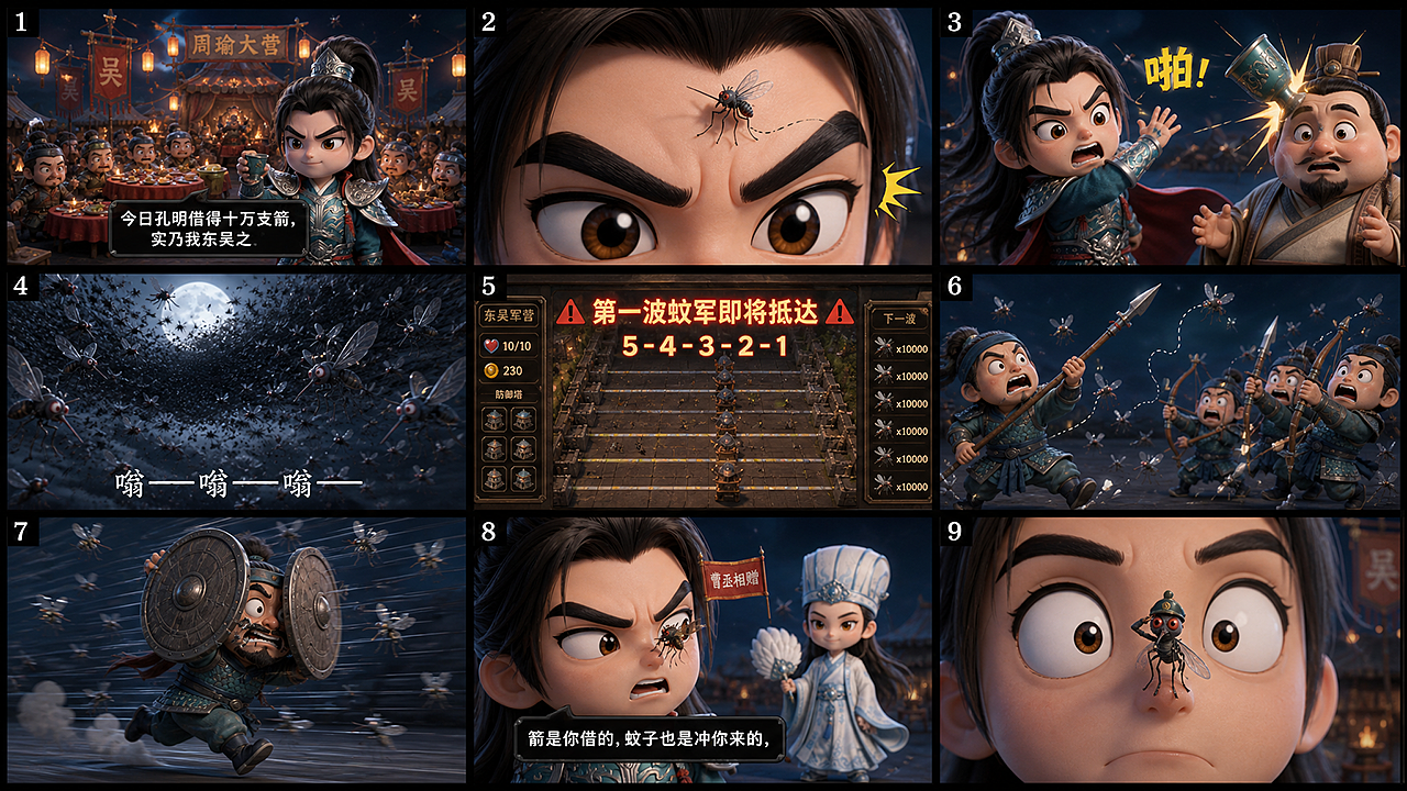 草船借“蚊”丨 AIGC传统叙事的幻想化重构(图ZNDEwNTY2OTQ4) - AI作品 - 站酷设计师子言sunshine原创素材 - 站酷ZCOOL