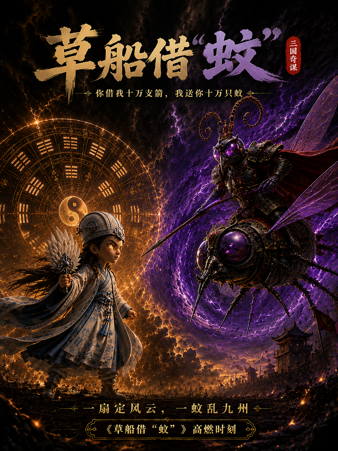 草船借“蚊”丨 AIGC传统叙事的幻想化重构(图ZNDEwNTY3MDk2) - AI作品 - 站酷设计师子言sunshine原创素材 - 站酷ZCOOL