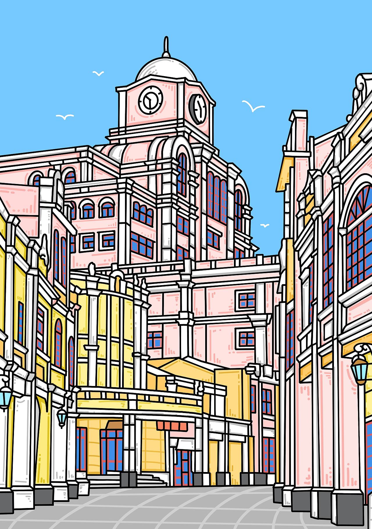 广东中山城市插画13画分享（图ZNDEwNTgxODk2） - 商业插画 - 站酷设计师黄胜福原创素材 - 站酷ZCOOL