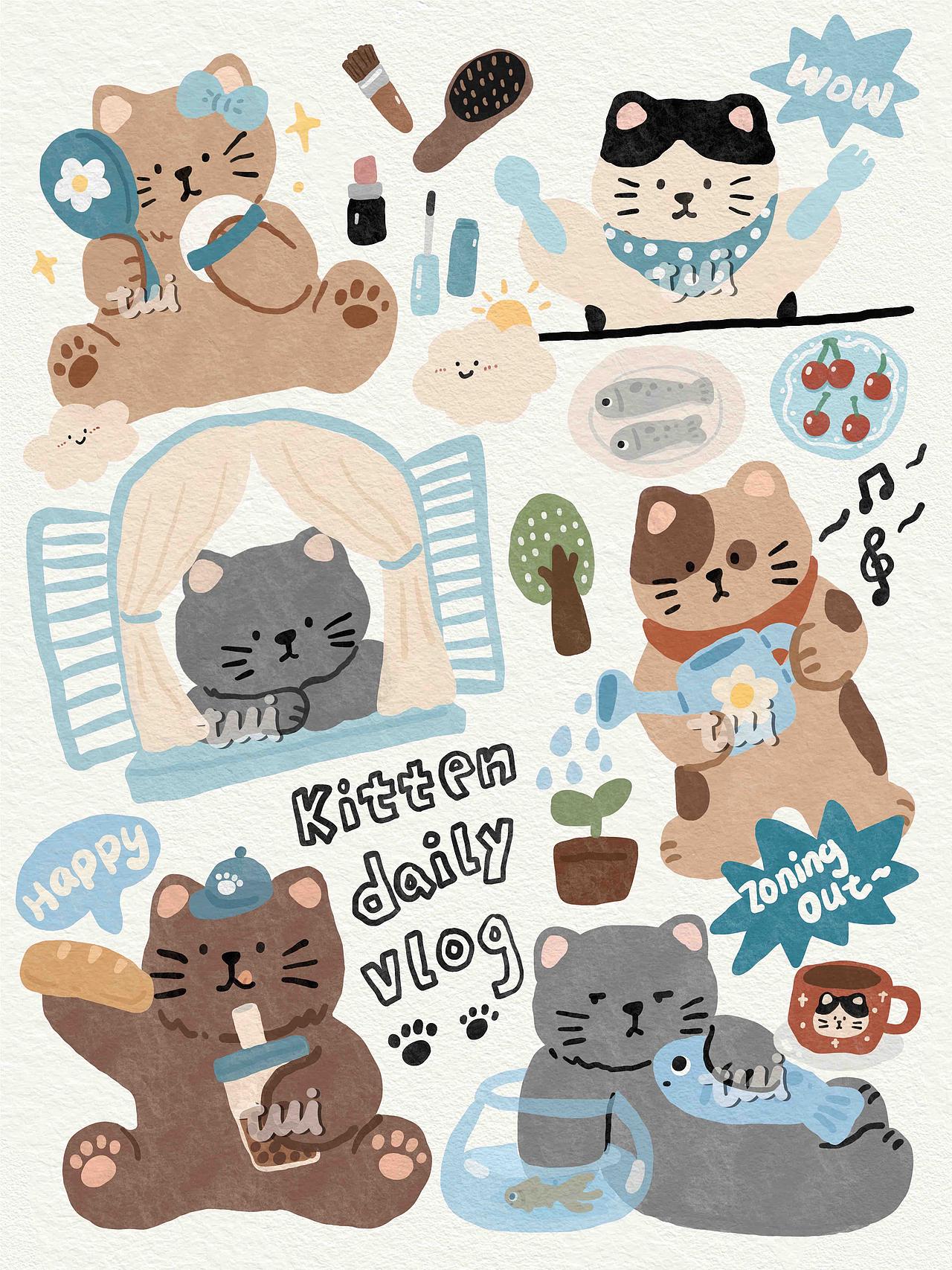 41-小猫咪的流水账-20260806（图ZNDEwNjA2NDY4） - 商业插画 - 站酷设计师小短腿kingbaby原创素材 - 站酷ZCOOL