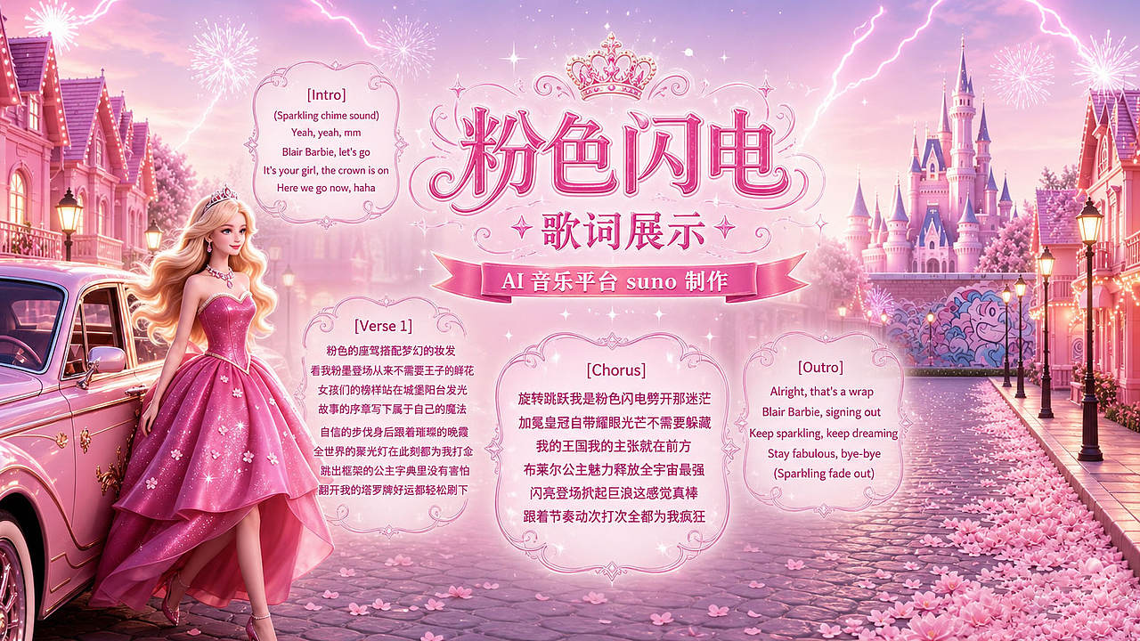 《粉色闪电》色彩与节奏的影像碰撞· AIGC ·MV全案制作（图ZNDEwNjMyNjY0） - AI作品 - 站酷设计师上进的猪原创素材 - 站酷ZCOOL