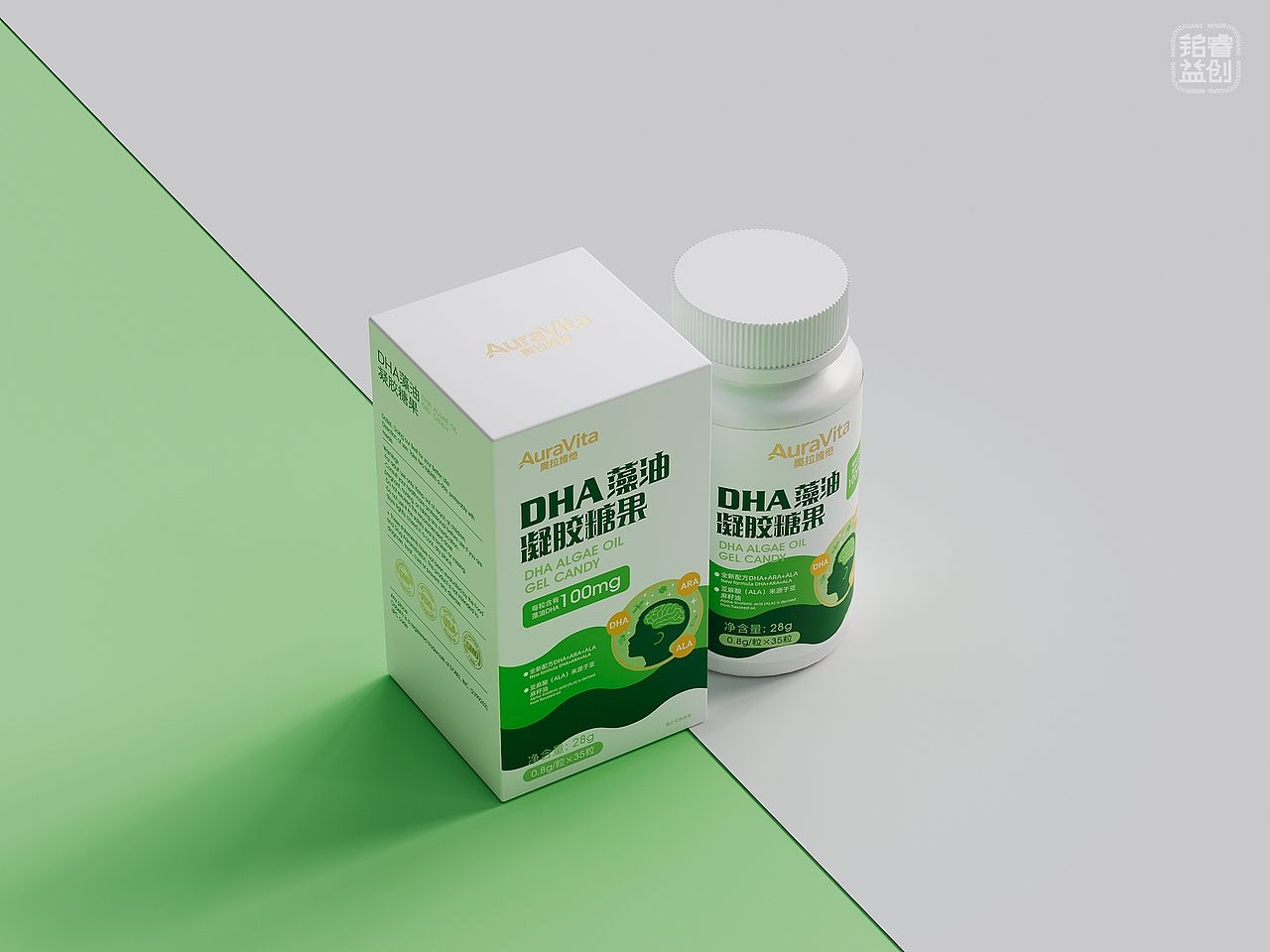 DHA藻油凝胶糖果包装设计保健食品包装设计 | 铭睿益创（图ZNDEwNjQzODgw） - 包装 - 站酷设计师刘益铭原创素材 - 站酷ZCOOL