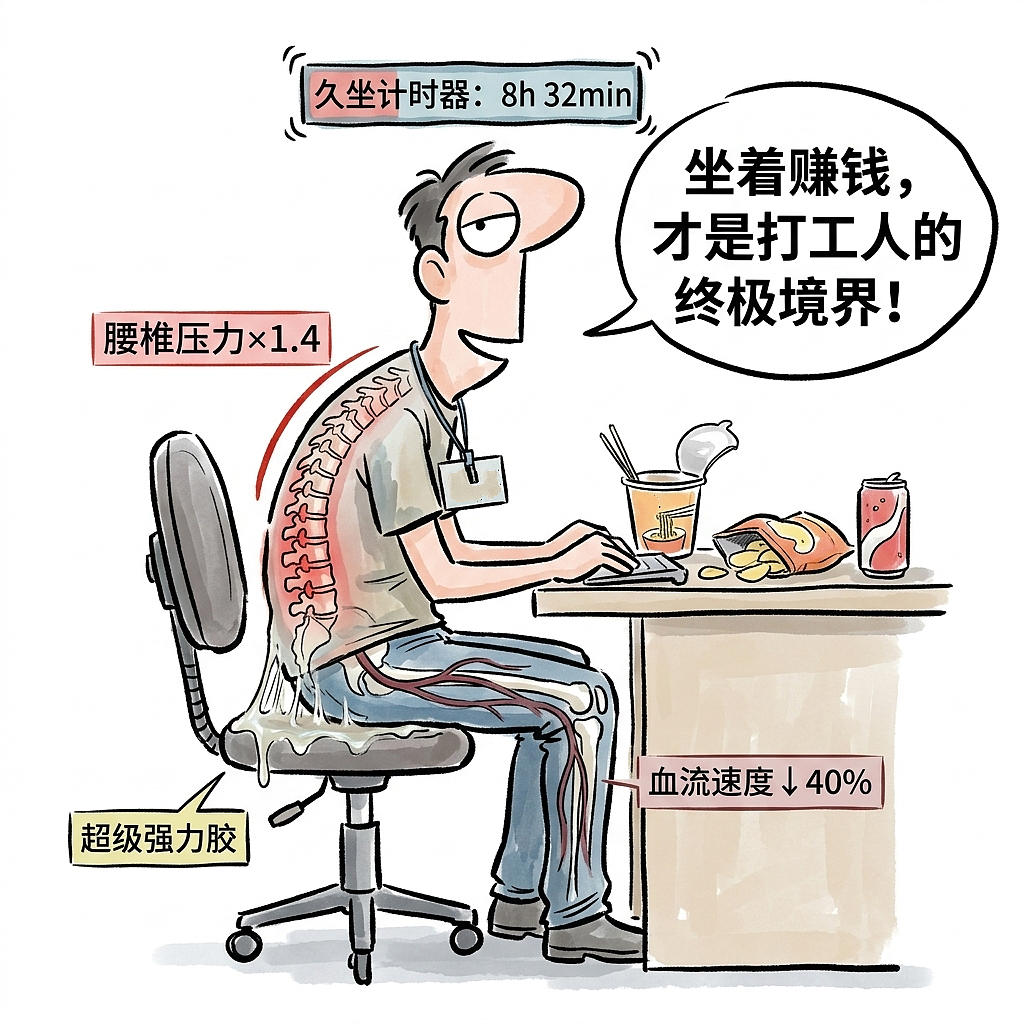 世卫警告:久坐危害仅次于吸烟!但每天9000步能救回来(图ZNDEwNjYwNzky) - 中/长篇漫画 - 站酷设计师huashuoshi原创素材 - 站酷ZCOOL