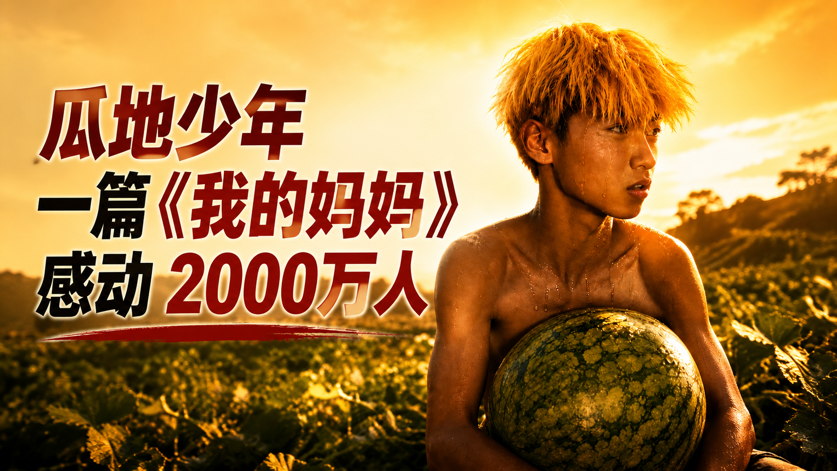 甘肃瓜地黄毛少年一篇《我的妈妈》，为什么看哭2亿网友？素材来源：丁一之旅（图ZMTU3OTE2MjQ=） - 教程 - 站酷设计师雨田侃设计原创素材 - 站酷ZCOOL