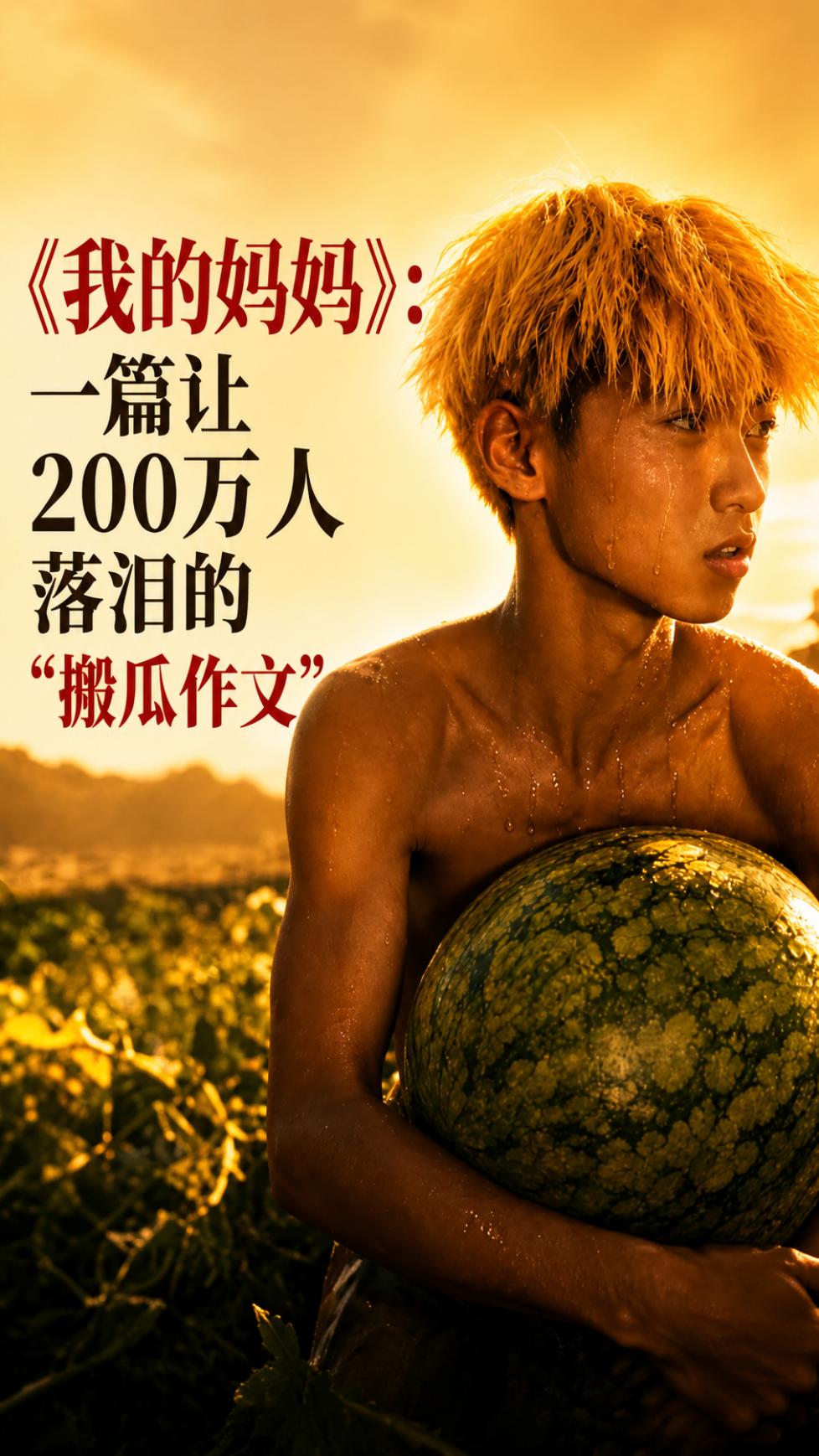 甘肃瓜地黄毛少年一篇《我的妈妈》，为什么看哭2亿网友？素材来源：丁一之旅（图ZMTU3OTE2Mjg=） - 教程 - 站酷设计师雨田侃设计原创素材 - 站酷ZCOOL