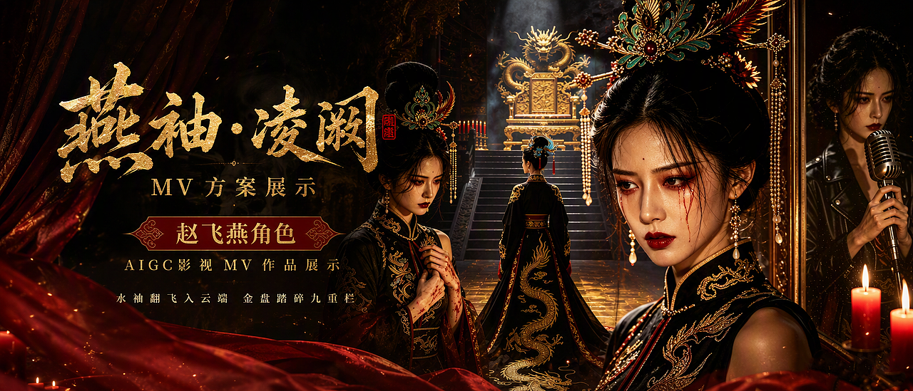 AIGC《燕袖·凌阙》MV 整体方案展示(图ZNDEwNzEzMzY4) - MV - 站酷设计师不吸蚊香原创素材 - 站酷ZCOOL