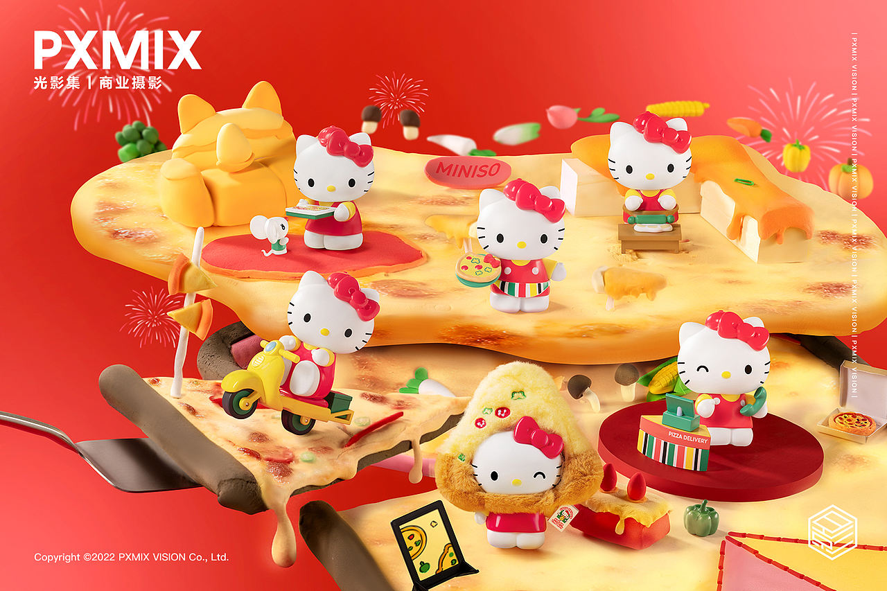 盲盒摄影丨HelloKitty披萨店日记×名创优品×光影集（图ZNDEwNzE2NzI4） - 产品摄影 - 站酷设计师光影集原创素材 - 站酷ZCOOL