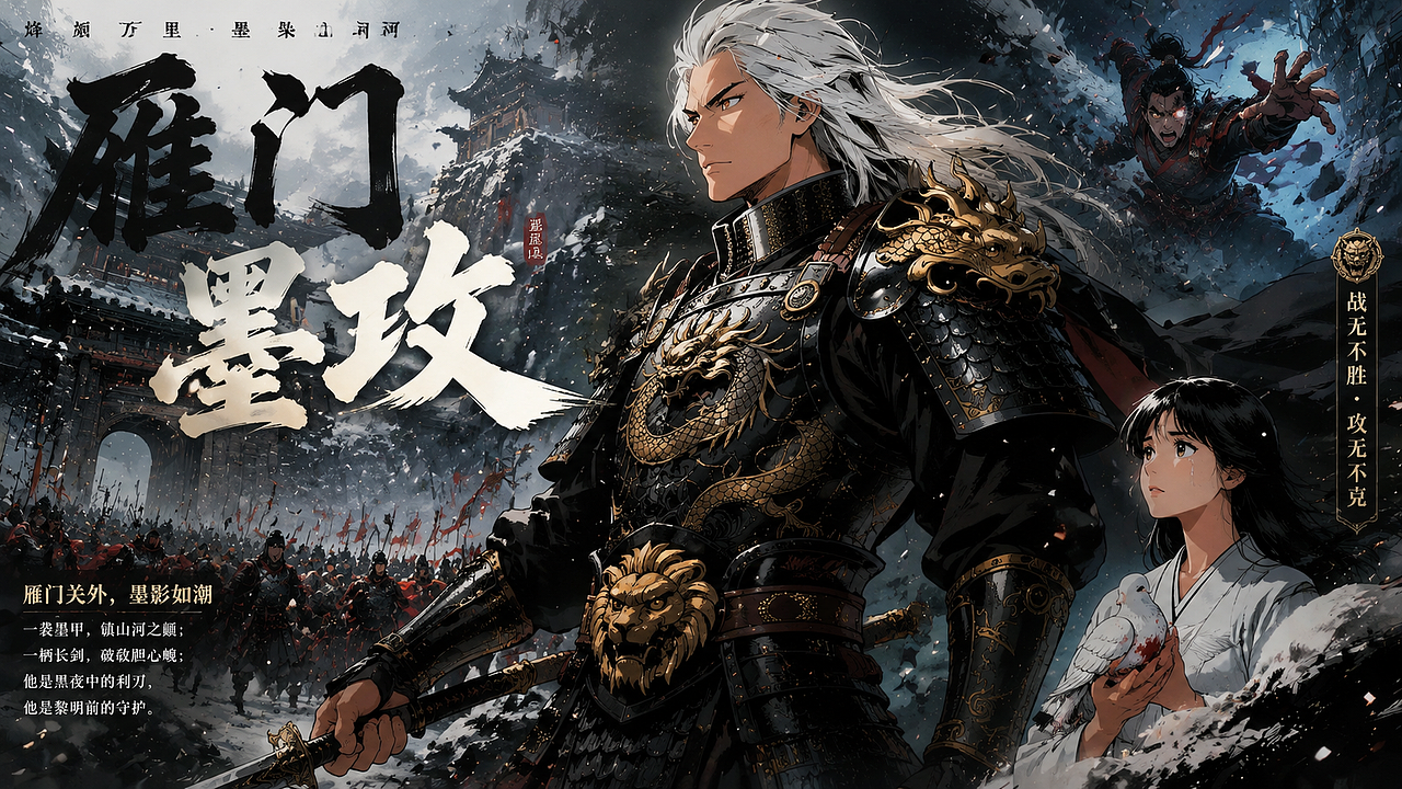 AIGCS视觉2D漫剧《雁门•墨攻》—全案展示(图ZNDEwNzM3MzY4) - AI作品 - 站酷设计师花斑狸猫原创素材 - 站酷ZCOOL