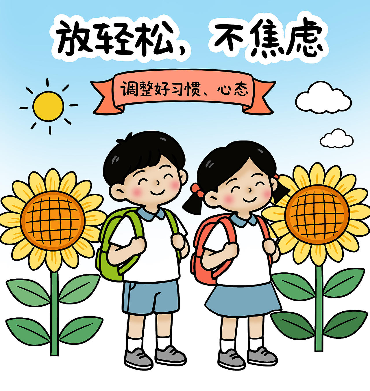 开学放松不焦虑海报（图ZNDEwNzQwMjI4） - 创作习作 - 站酷设计师WiKi的宝藏原创素材 - 站酷ZCOOL