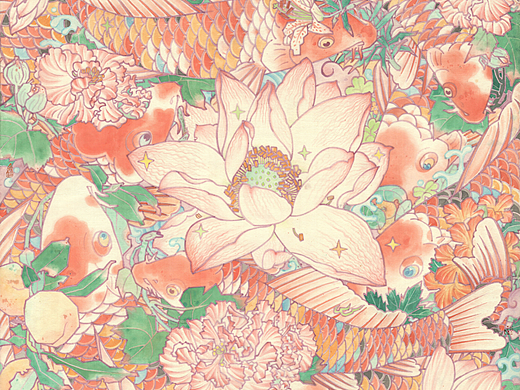 《芙蓉九鱼图》