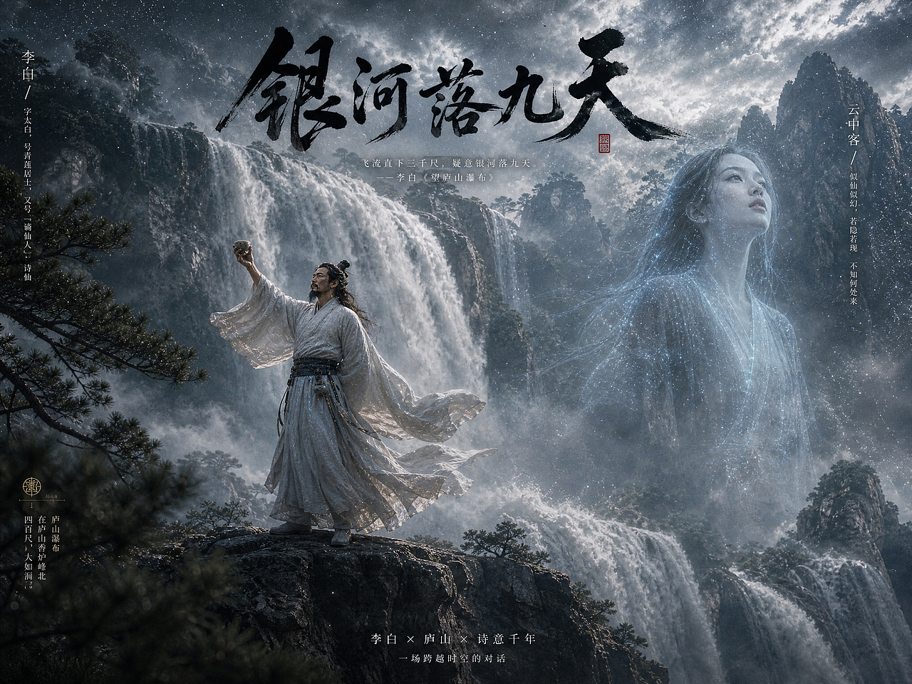 【银河落九天】未来数字技术穿越古诗(图ZNDEwNzUyOTI0) - 宣传物料 - 站酷设计师AI图图原创素材 - 站酷ZCOOL