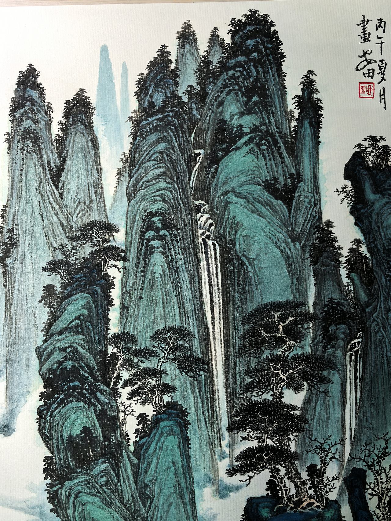 云峰飞瀑(图ZNDEwNzY2ODA4) - 绘画 - 站酷设计师安田原创素材 - 站酷ZCOOL