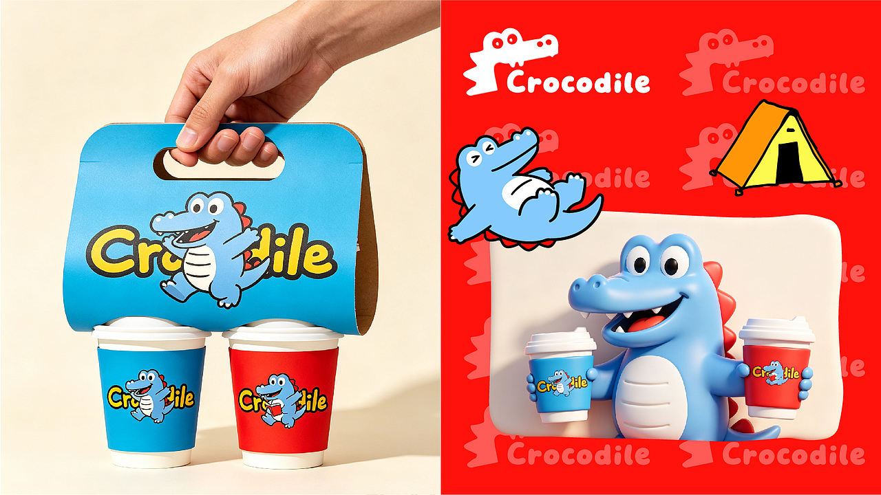 IP形象VI「小蓝鳄｜Crocodile」小红书复古卡通风格（图ZNDEwNzY3ODUy） - 品牌 - 站酷设计师听卜到啊原创素材 - 站酷ZCOOL
