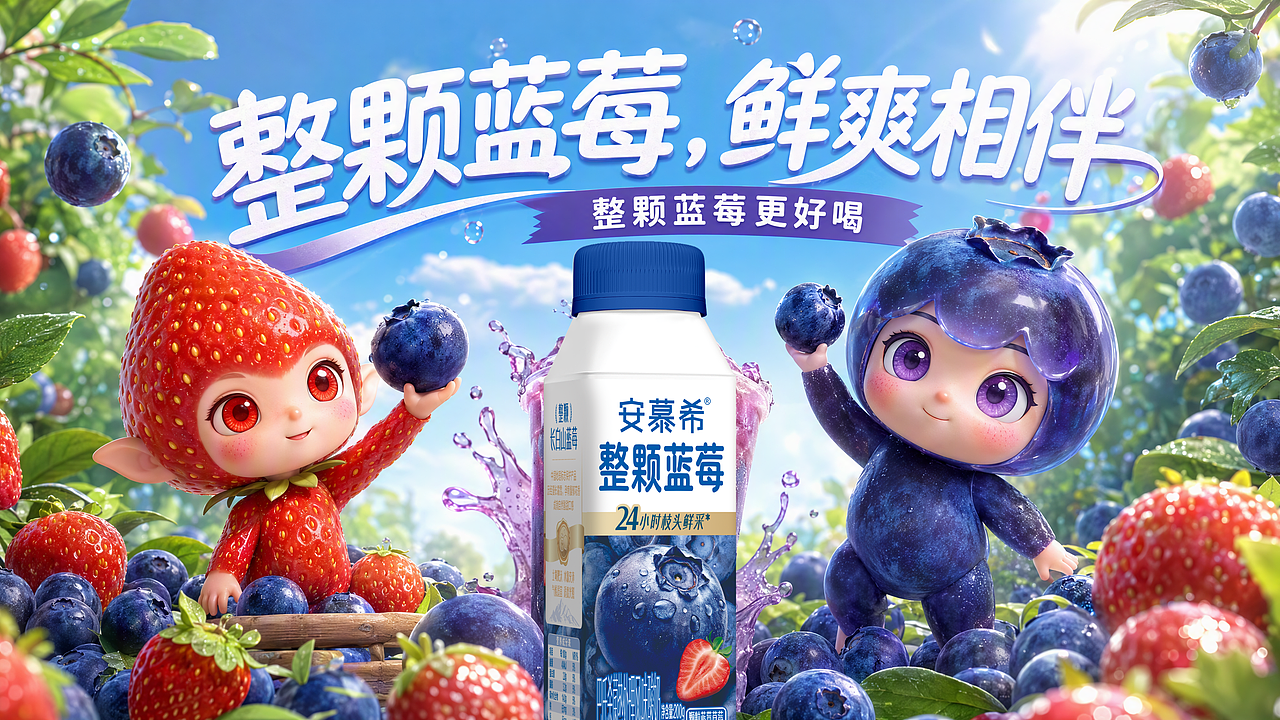 整颗蓝莓，鲜爽相伴（图ZNDEwNzY4NTU2） - AI作品 - 站酷设计师阿勇AI创作原创素材 - 站酷ZCOOL