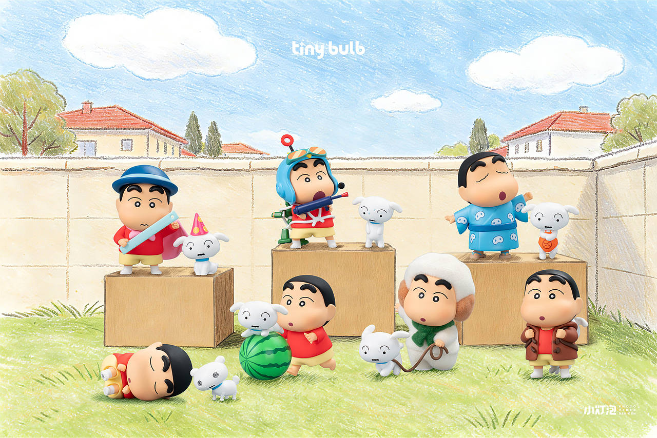 潮玩摄影｜蜡笔小新手绘风场景拍摄（图ZNDEwODMyNjU2） - 产品摄影 - 站酷设计师小灯泡视觉I潮玩原创素材 - 站酷ZCOOL