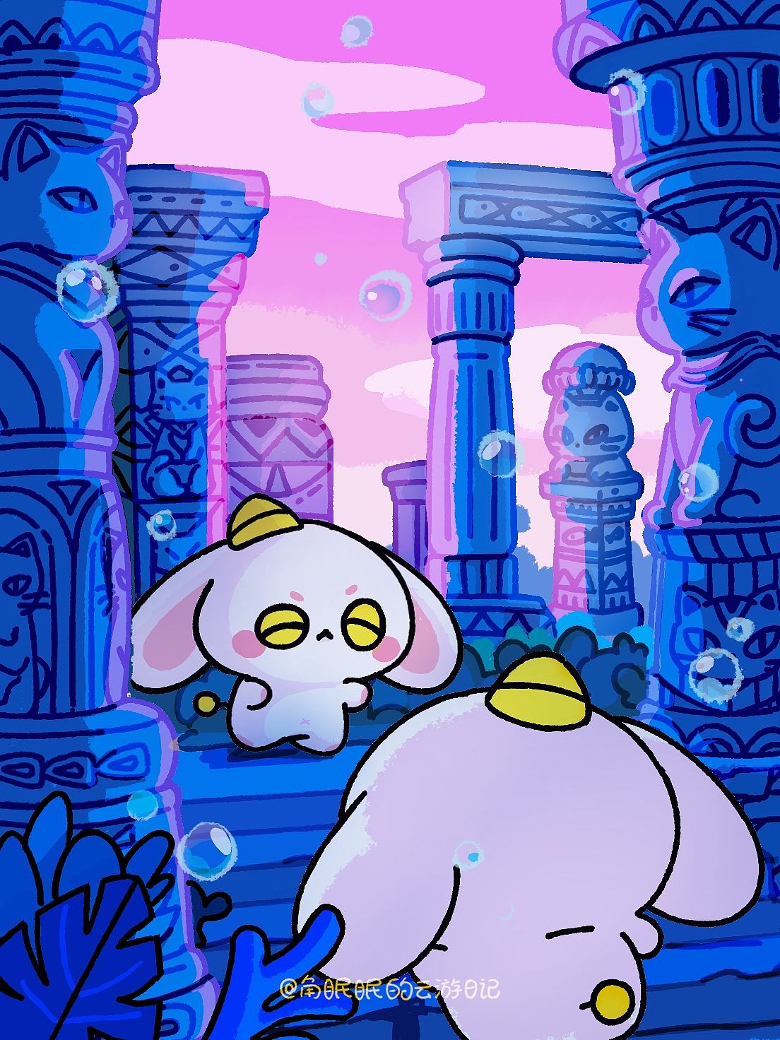 原创IP角眠眠云游日记插画合集（2026年5-8月）（图ZNDEwODQwNDUy） - 商业插画 - 站酷设计师纸染二大爷原创素材 - 站酷ZCOOL