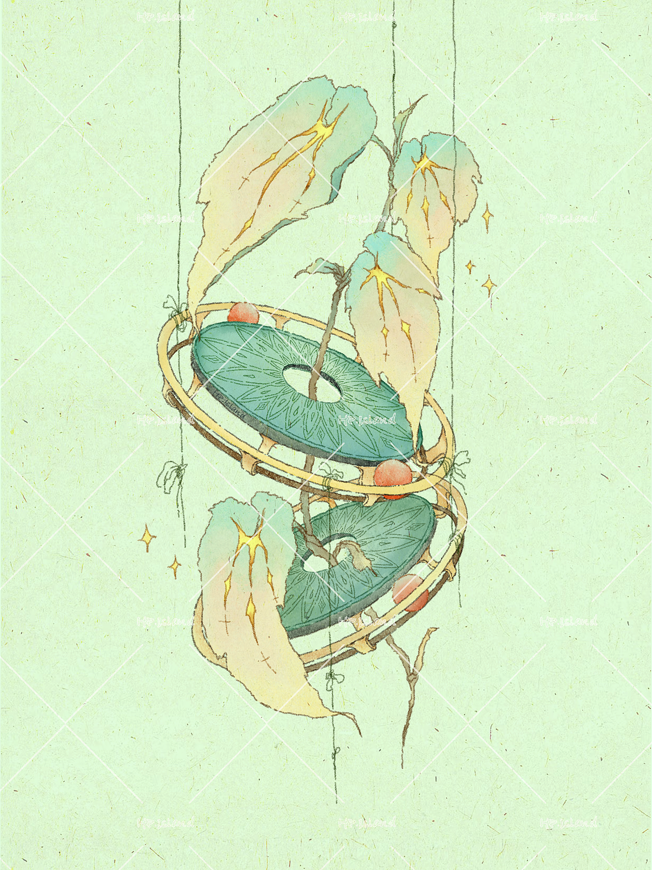慢下来 看玉盘长出温柔枝叶🍃（图ZNDEwODQyNTg0） - 儿童插画 - 站酷设计师HP0Island原创素材 - 站酷ZCOOL