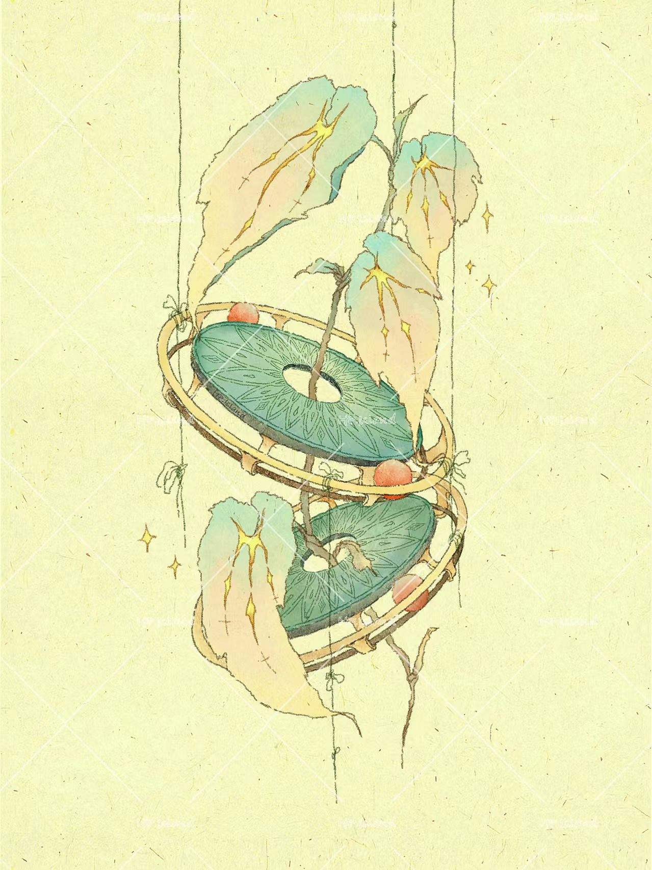 慢下来 看玉盘长出温柔枝叶🍃（图ZNDEwODQyNTg4） - 儿童插画 - 站酷设计师HP0Island原创素材 - 站酷ZCOOL