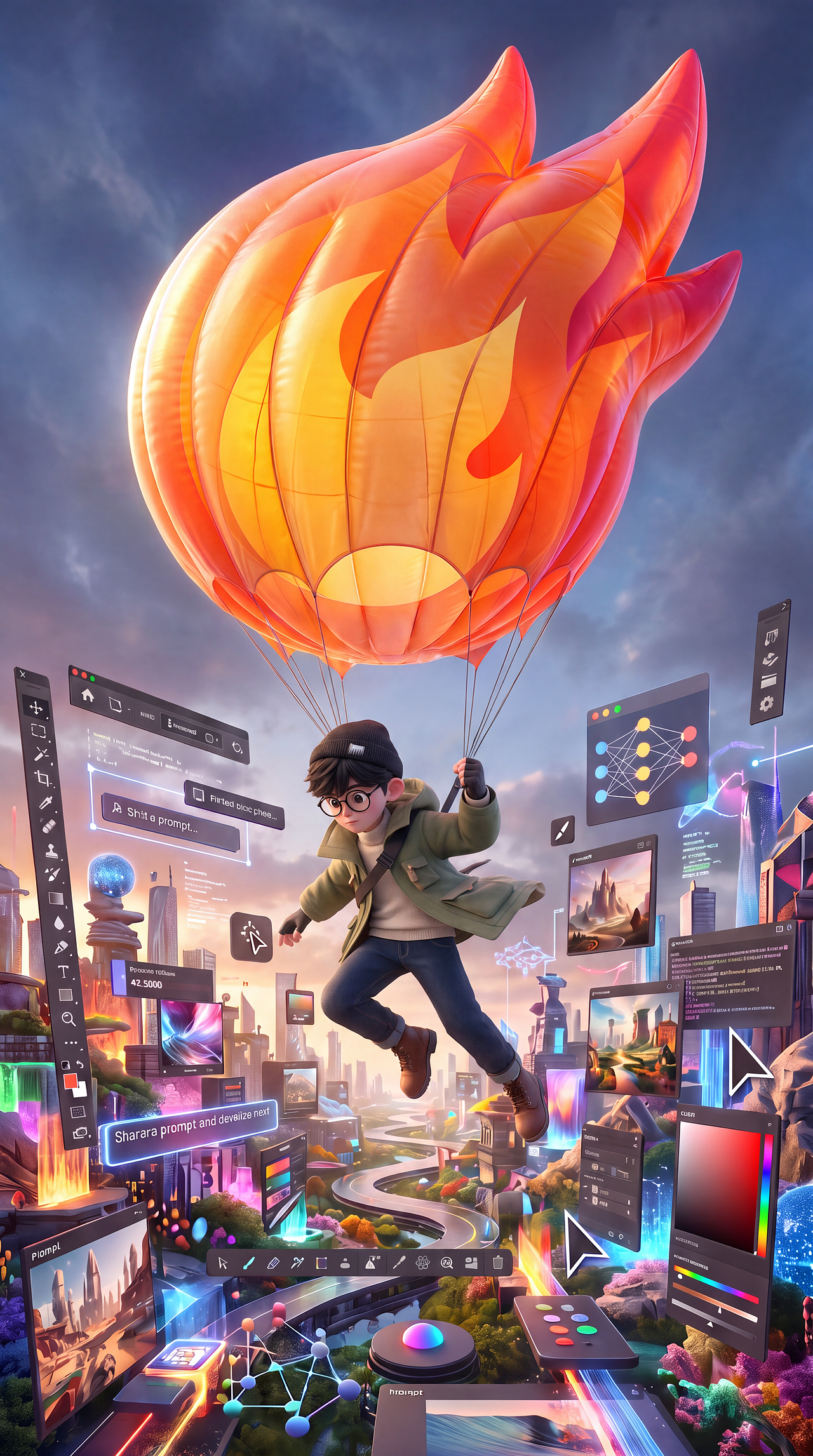 站酷20周年-欢迎降落三火的世界（图ZNDEwODU5NzE2） - AI作品 - 站酷设计师不是猫Notcat原创素材 - 站酷ZCOOL