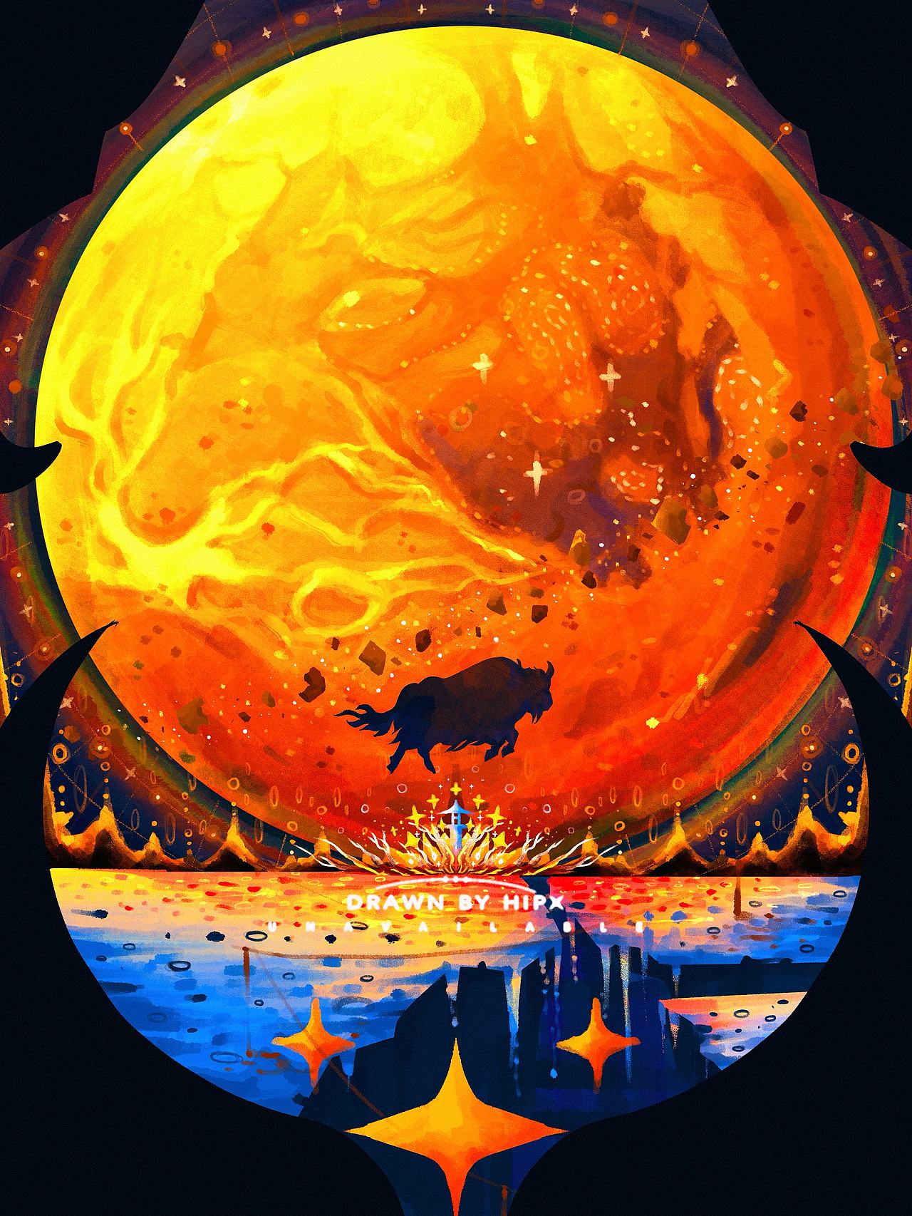 《宇宙点灯|星球灯塔主题原创插画系列》-1(图ZNDEwODc3MzUy) - 艺术插画 - 站酷设计师海平线HIPX原创素材 - 站酷ZCOOL