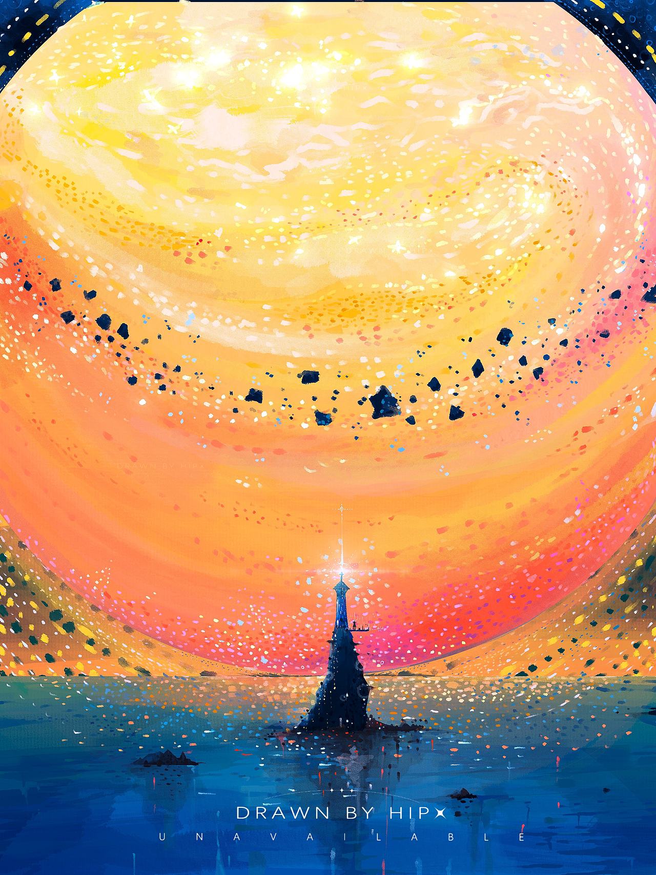 《宇宙点灯|星球灯塔主题原创插画系列》-1(图ZNDEwODc3Mzcy) - 艺术插画 - 站酷设计师海平线HIPX原创素材 - 站酷ZCOOL