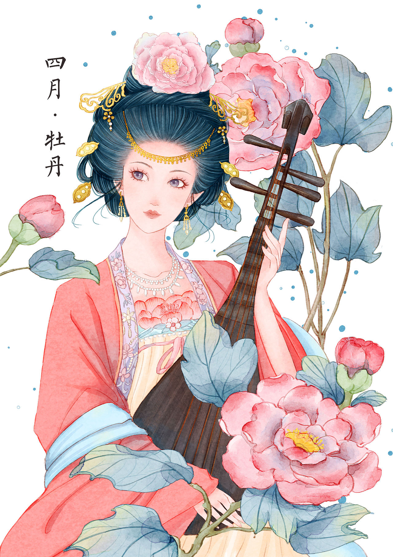 《十二花神系列》中国古风1-12月花神系列插画（图ZNDEwODc3Nzk2） - 商业插画 - 站酷设计师晓昭昭昭原创素材 - 站酷ZCOOL
