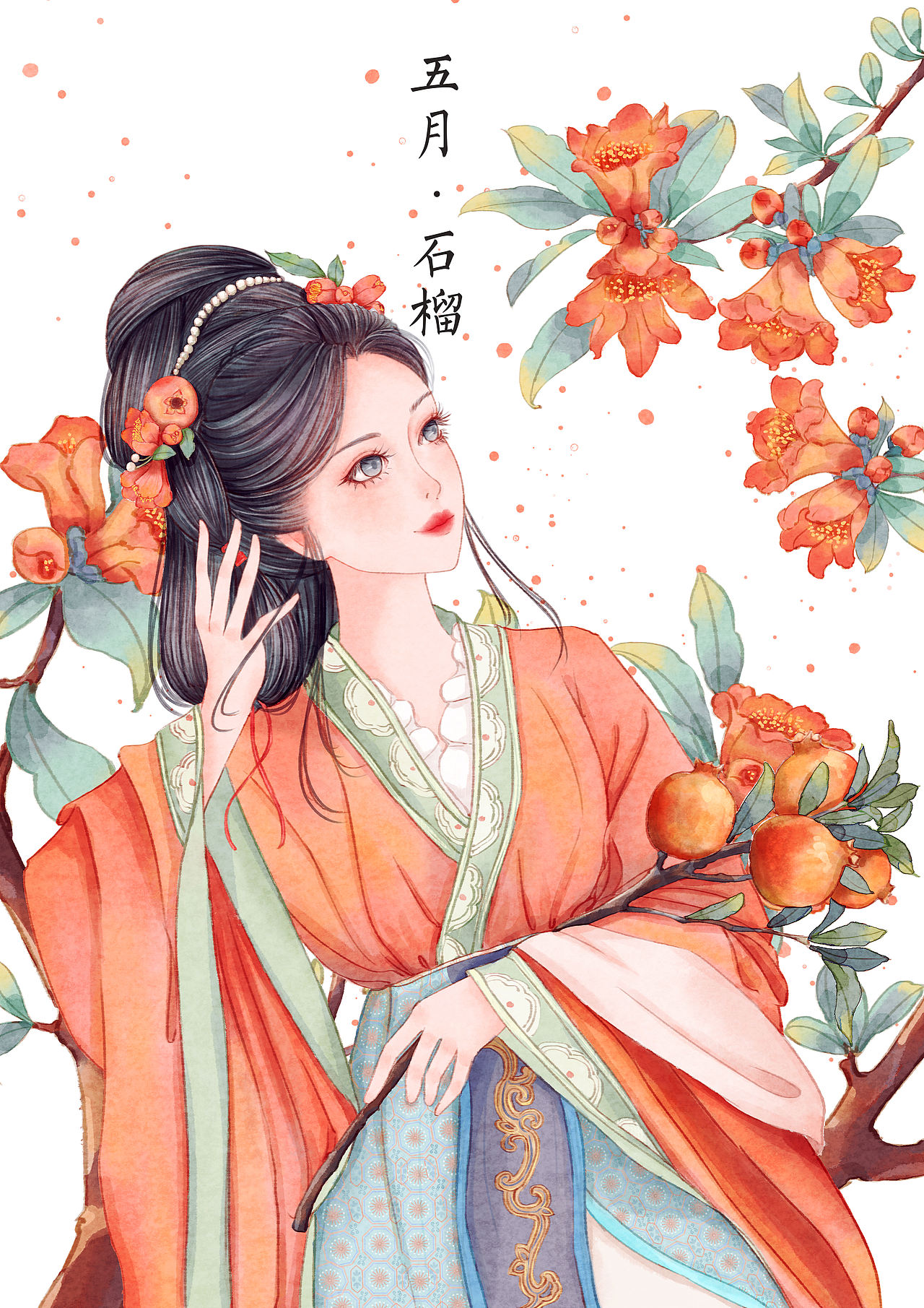 《十二花神系列》中国古风1-12月花神系列插画（图ZNDEwODc3ODAw） - 商业插画 - 站酷设计师晓昭昭昭原创素材 - 站酷ZCOOL