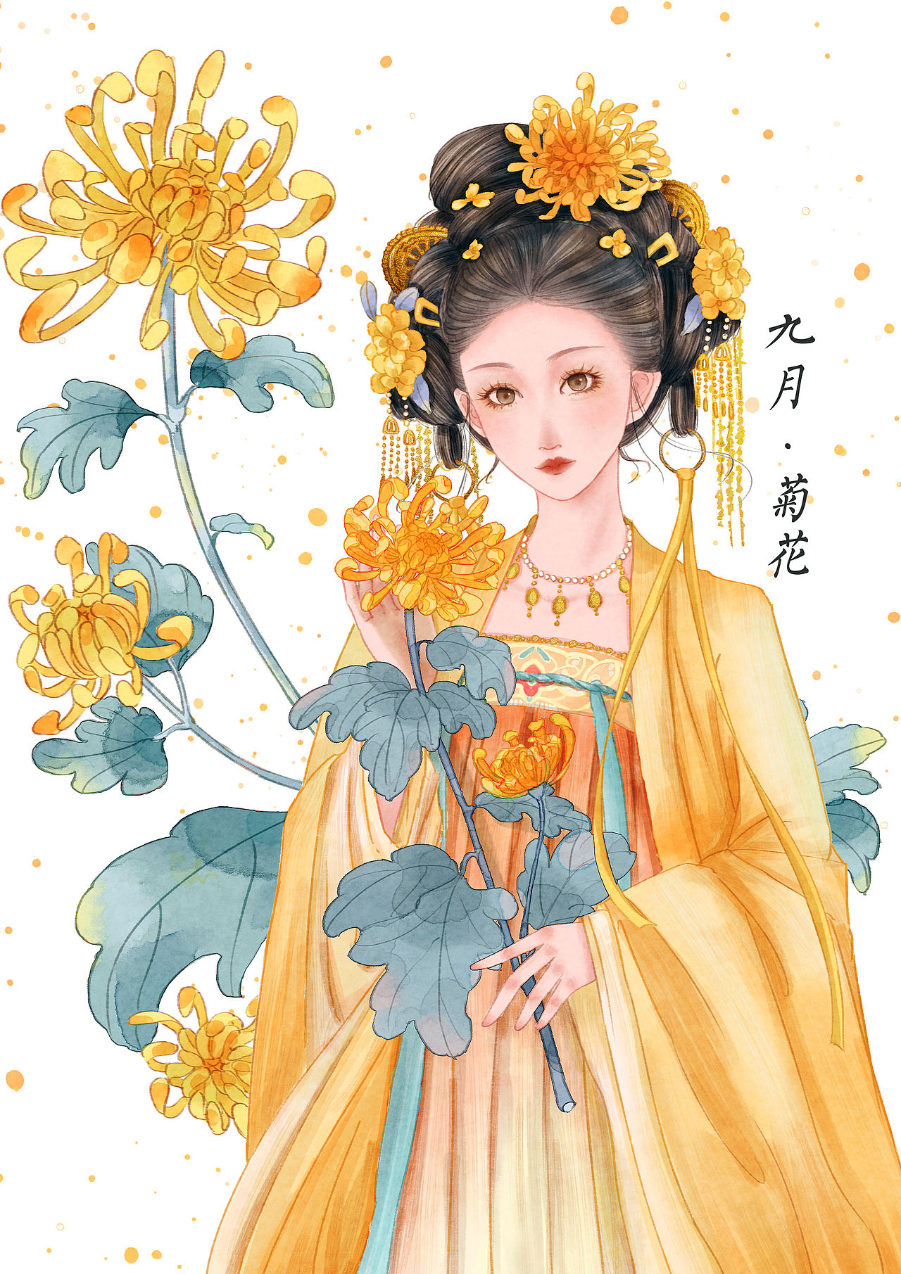 《十二花神系列》中国古风1-12月花神系列插画（图ZNDEwODc3ODE2） - 商业插画 - 站酷设计师晓昭昭昭原创素材 - 站酷ZCOOL