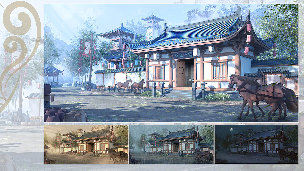 古风场景插画（图ZNDEwODgwMjI4） - 游戏原画 - 站酷设计师woodforet原创素材 - 站酷ZCOOL