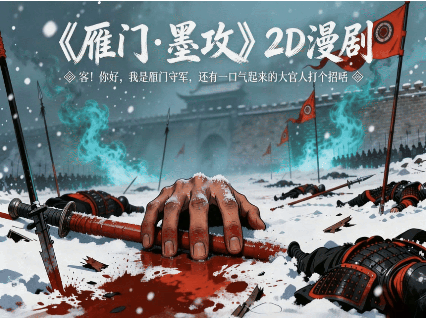 《雁门·归雪》原创AIGC东方奇幻动画短片(图ZNDEwODkzODQw) - 动画片 - 站酷设计师上进的猪原创素材 - 站酷ZCOOL