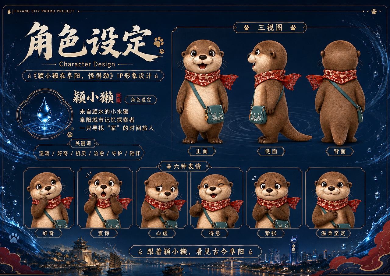 《颍小獭在阜阳,怪得劲》—AI城市文化宣传片概念设计(图ZNDEwOTAzMTA0) - AI作品 - 站酷设计师钰欣1原创素材 - 站酷ZCOOL