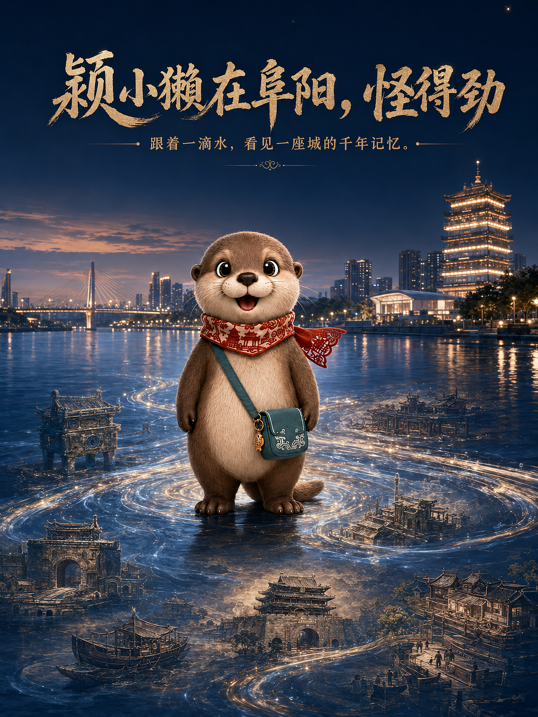 《颍小獭在阜阳,怪得劲》—AI城市文化宣传片概念设计(图ZNDEwOTAzMTQw) - AI作品 - 站酷设计师钰欣1原创素材 - 站酷ZCOOL