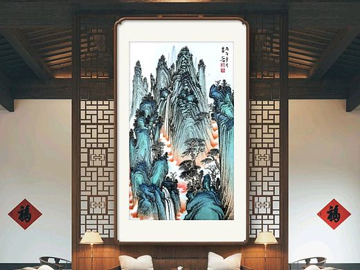 层崖云瀑
