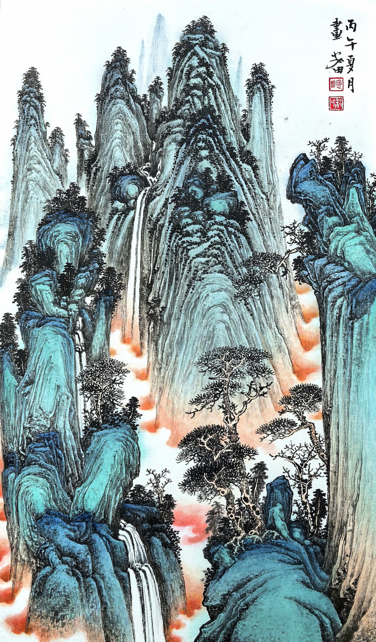 层崖云瀑(图ZNDEwOTAzNzQw) - 绘画 - 站酷设计师安田原创素材 - 站酷ZCOOL