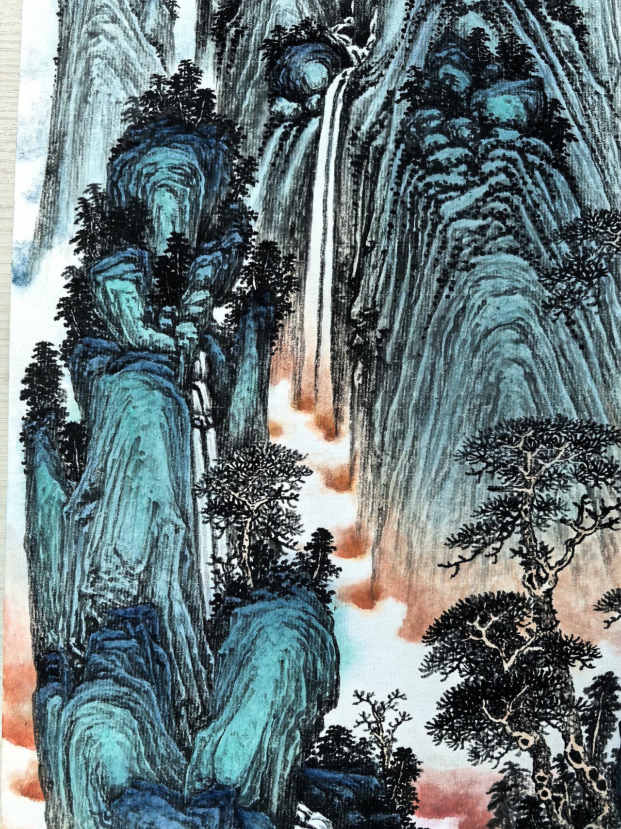 层崖云瀑(图ZNDEwOTAzNzYw) - 绘画 - 站酷设计师安田原创素材 - 站酷ZCOOL