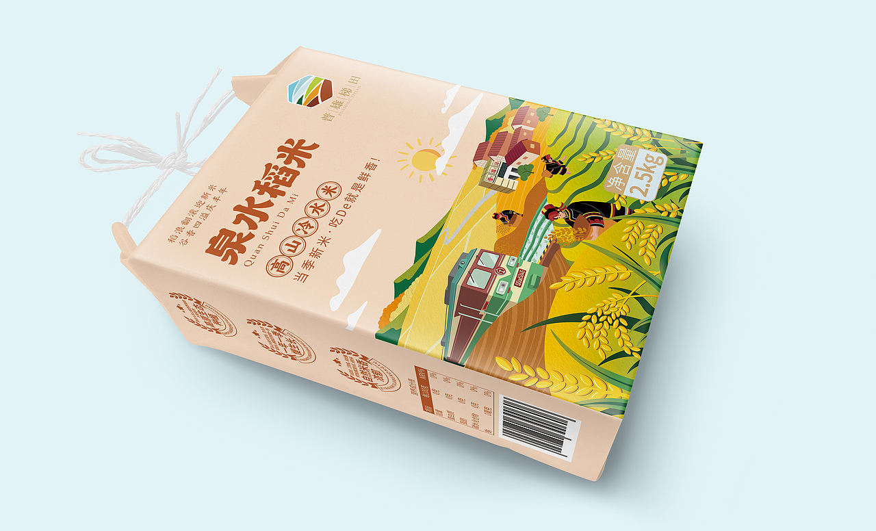普雄梯田 × 泉水稻米包装设计案例（图ZNDEwOTMyNDI4） - 包装 - 站酷设计师叁点品牌包装设计原创素材 - 站酷ZCOOL