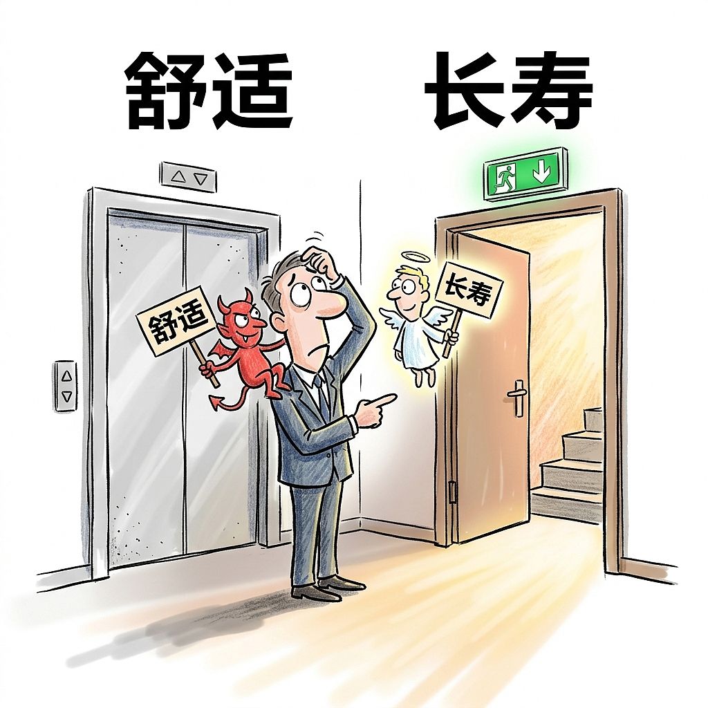 爬楼梯的人死亡率低24%!你在电梯里排队时已经输麻了(图ZNDEwOTUxMzM2) - 中/长篇漫画 - 站酷设计师huashuoshi原创素材 - 站酷ZCOOL