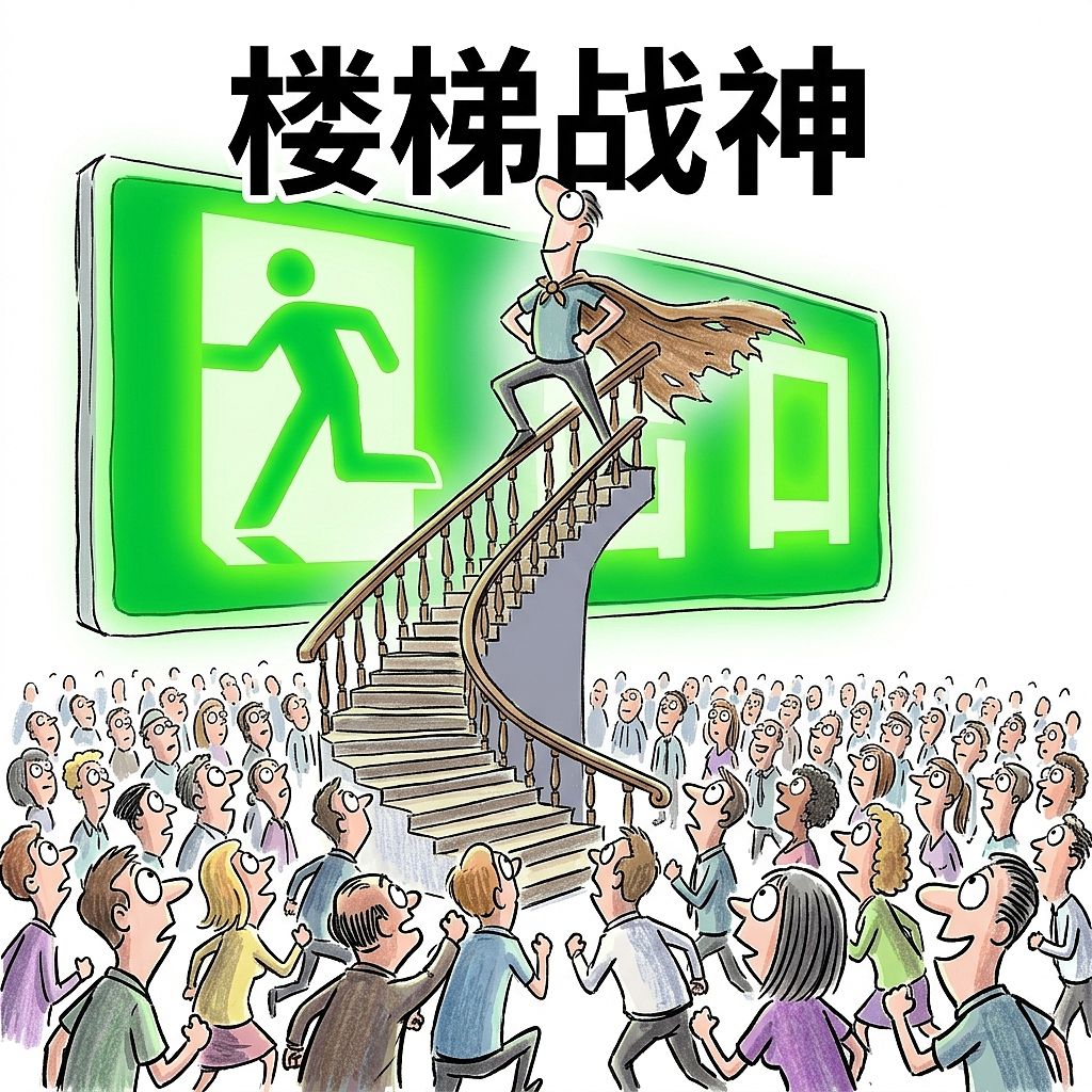 爬楼梯的人死亡率低24%!你在电梯里排队时已经输麻了(图ZNDEwOTUxMzY0) - 中/长篇漫画 - 站酷设计师huashuoshi原创素材 - 站酷ZCOOL