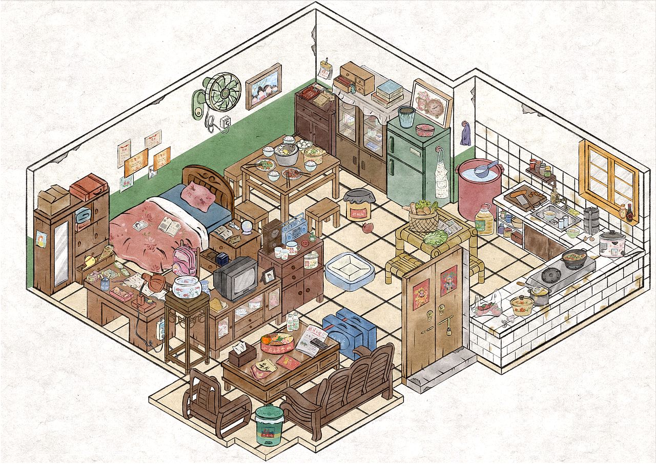 造景贴纸/童年小屋（图ZNDEwOTc4NDY4） - 商业插画 - 站酷设计师祁竺原创素材 - 站酷ZCOOL