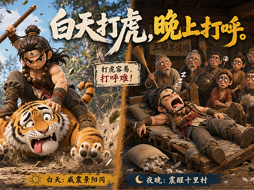 《武松打"呼"》— 打虎英雄遇上睡眠难题 AIGC动画广告