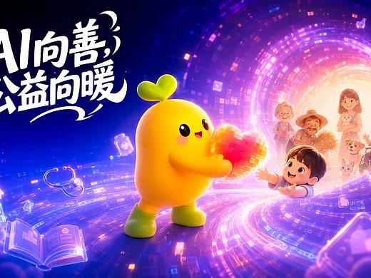 《AI向善公益向暖》主视觉设计