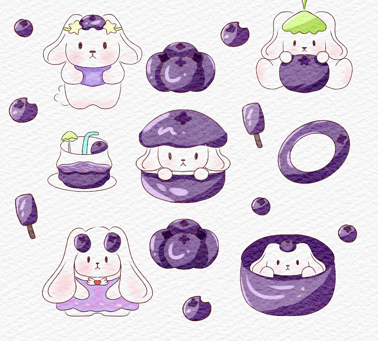 蓝莓小兔子（图ZNDExMDQwOTUy） - 儿童插画 - 站酷设计师玖馨馨原创素材 - 站酷ZCOOL
