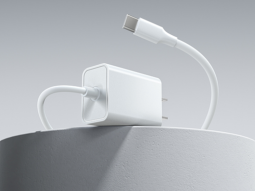 3C-白色充电器渲染详情节选