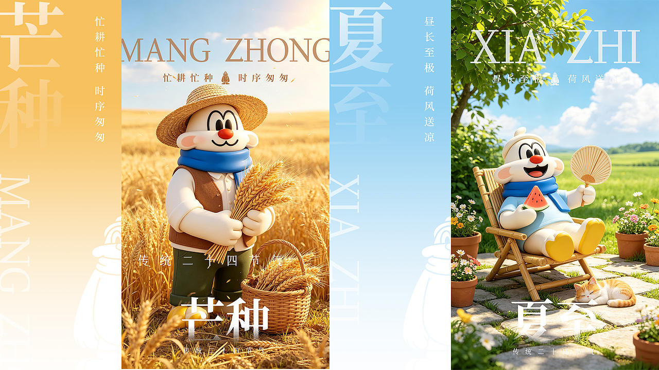 一套做完二十四节气！当我们走过春夏秋冬✨（图ZNDExMDYzMzY0） - IP形象 - 站酷设计师听卜到啊原创素材 - 站酷ZCOOL
