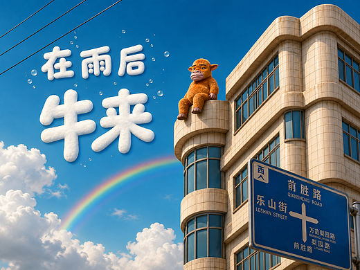 在雨后牛来