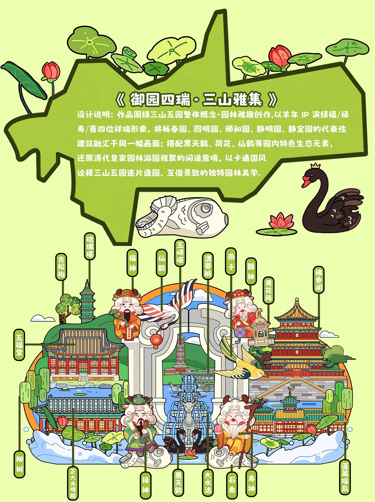 御园四瑞· 三山雅集（图ZNDExMDgxOTA0） - 商业插画 - 站酷设计师zhangzhang张张原创素材 - 站酷ZCOOL